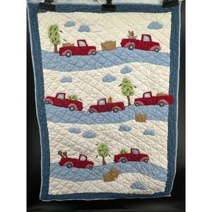 Pottery Barn Kids Crib Quilt Busy Trucks Baby Crib Blanket